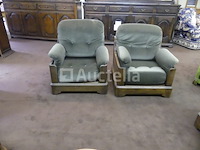 3+1+1 zitbank van hout en stoffen - afbeelding 2 van  6