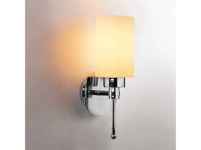 32 cm metalen wandlamp met zilverafwerking - afbeelding 2 van  7