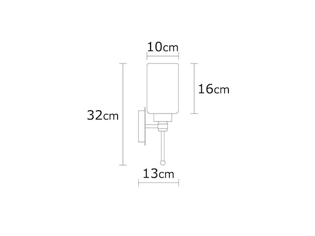 32 cm metalen wandlamp met zilverafwerking - afbeelding 6 van  7