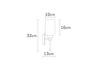 32 cm metalen wandlamp met zilverafwerking - afbeelding 6 van  7