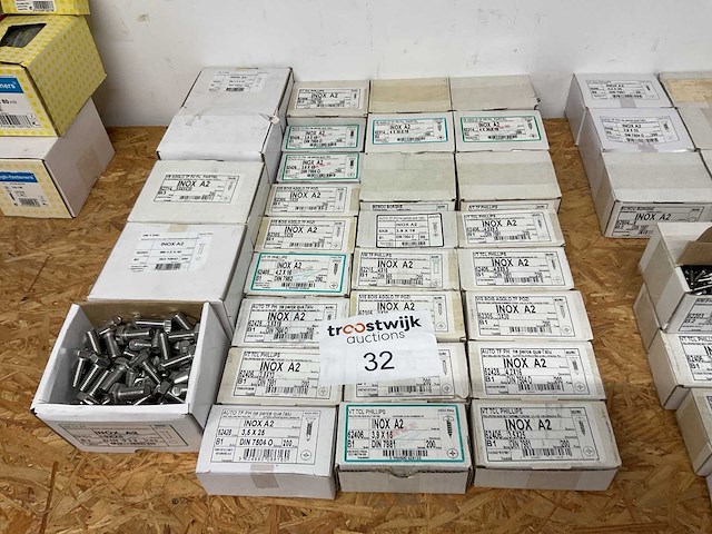 32 dozen inox hout schroeven en bouten - afbeelding 1 van  5