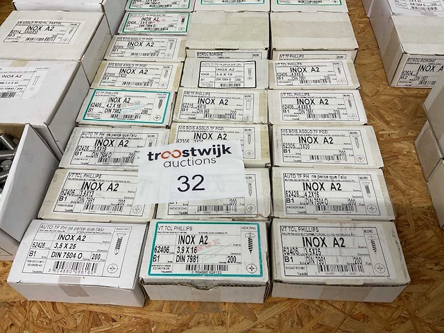 32 dozen inox hout schroeven en bouten - afbeelding 3 van  5