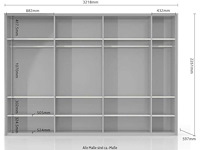 322cm kast, inclusief structuur en verlichting, soft-close functie - afbeelding 1 van  5
