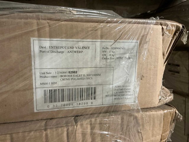 32m2 adeo border galet il creme polished keramische wandtegel - afbeelding 2 van  3