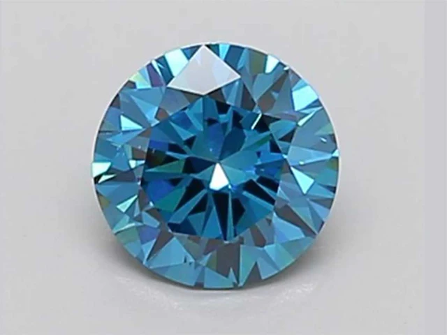 3,40 ct ronde cut donkerblauwe topaas – kasjmirblauw - afbeelding 1 van  3