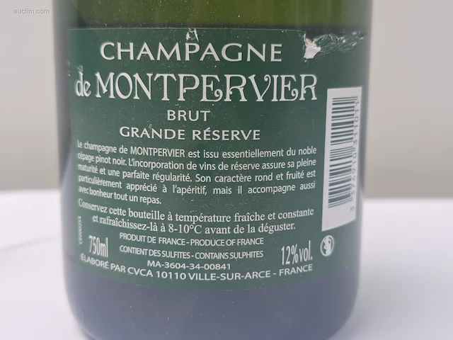 (34x) fles(sen) champagne de montpervier brut... - afbeelding 4 van  5