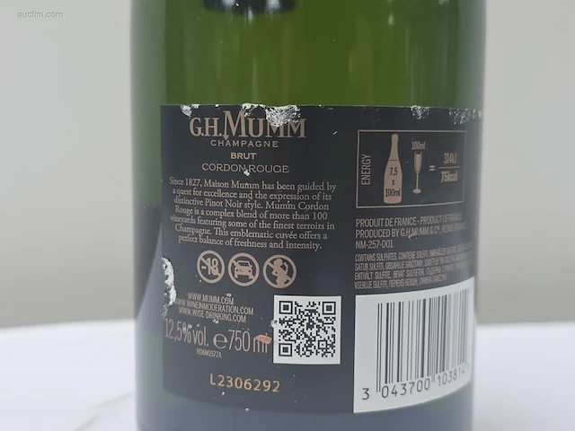 (34x) fles(sen) champagne g.h. mumm brut cordon... - afbeelding 4 van  7