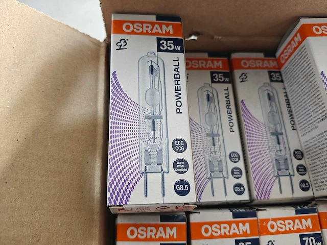 34x osram powerball hci-tc g8.5 (mix 35w & 70w) - keramische metaalhalogeen winkelverlichting (nieuw in doos) - afbeelding 4 van  6