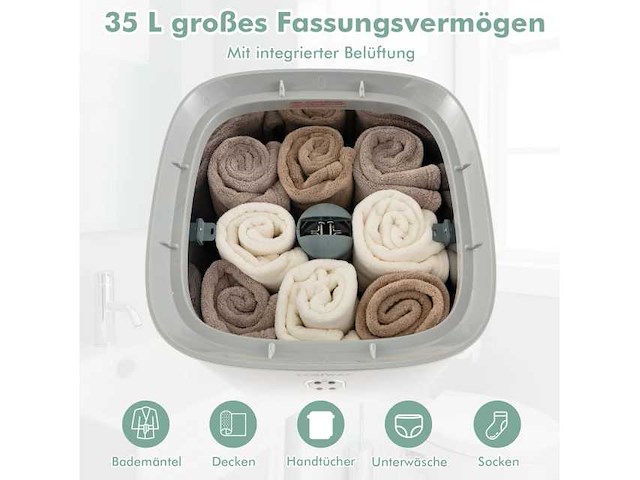 35 l elektrische handdoekverwarmer met timer - wit - afbeelding 6 van  7