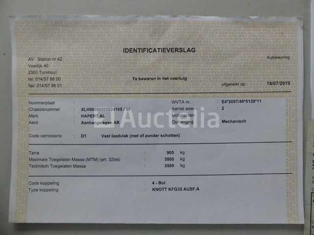 3500 kg hapert ta c44a al aluminium hangwagen (2019-vin:xlh00000000824105) - afbeelding 5 van  11