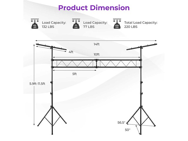 3,5m draagbaar verlichtingsstructuursysteem - afbeelding 4 van  4