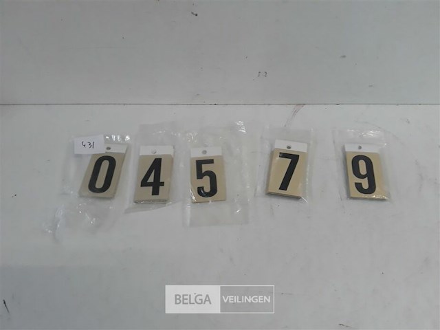 36 x zelfklevende cijfers alu 6x4 cm mix - afbeelding 2 van  3