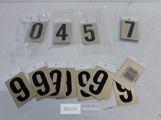 36 x zelfklevende cijfers alu 6x4 cm mix - afbeelding 3 van  3