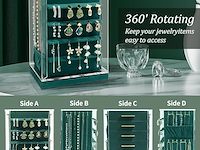 360' draaibaar sieradendoos groen - afbeelding 3 van  4