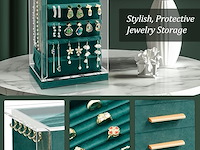 360' draaibaar sieradendoos groen - afbeelding 4 van  4