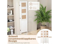 360° draaiend scherm en 9 lijsten - van wit paulowniahout - afmetingen: 170 x 121 cm. - afbeelding 3 van  6