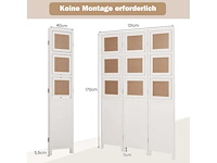 360° draaiend scherm en 9 lijsten - van wit paulowniahout - afmetingen: 170 x 121 cm. - afbeelding 4 van  6