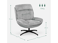 360° draaistoel, chenille-stof - afbeelding 4 van  8