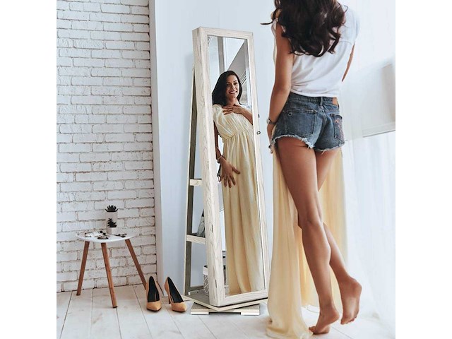 360 graden draaibare sieradenkast, sieradenorganizer op poten - afbeelding 2 van  7