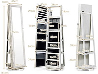 360 graden draaibare sieradenkast, sieradenorganizer op poten - afbeelding 4 van  7