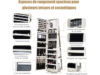 360 graden draaibare sieradenkast, sieradenorganizer op poten - afbeelding 5 van  7