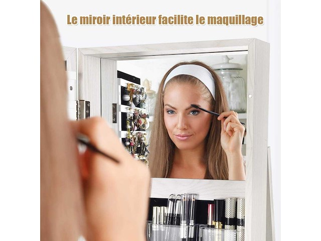 360 graden draaibare sieradenkast, sieradenorganizer op poten - afbeelding 6 van  7