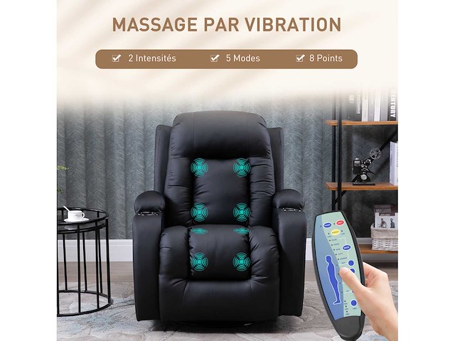 360° verwarmde elektrische massage- en ontspanningsstoel - afbeelding 5 van  5