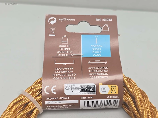 (360x) gevlochten stoffen snoer, 3 m –... - afbeelding 3 van  5