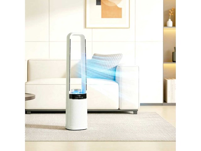 36db stille kolomventilator, torenslaapkamerventilator, 93,3 cm hoog, 45° oscillerend, 3 versnellingen, wit - afbeelding 1 van  2