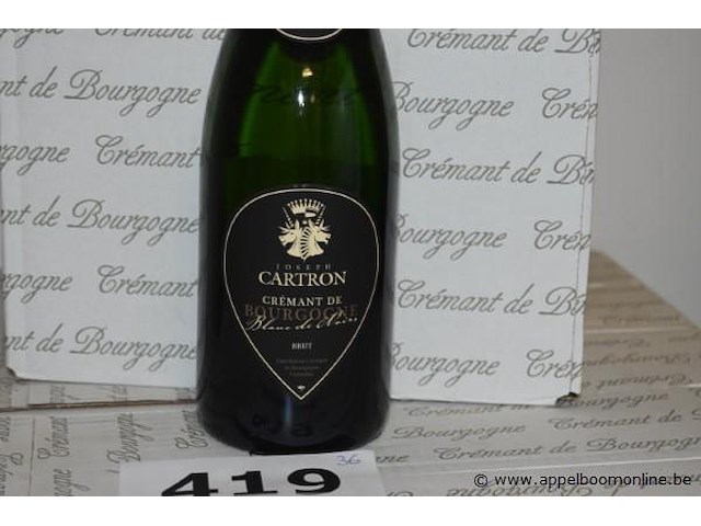 36x fles crémant de bourgogne, joseph cartron, blanc de noirs brut, 75cl - afbeelding 2 van  3