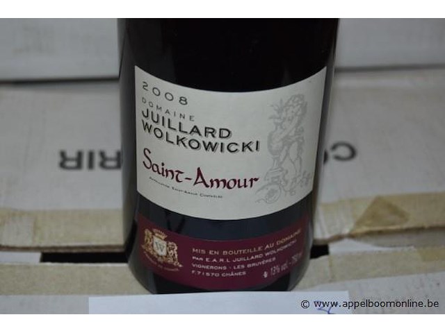 36x fles rode wijn, domaine juillard wolkowicki, saint-amour, 2008, 75cl - afbeelding 2 van  3