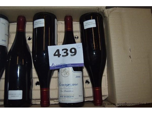 36x fles rode wijn, rene bourgeon, bourgogne, les pourrières, 2000, 750ml - afbeelding 1 van  3