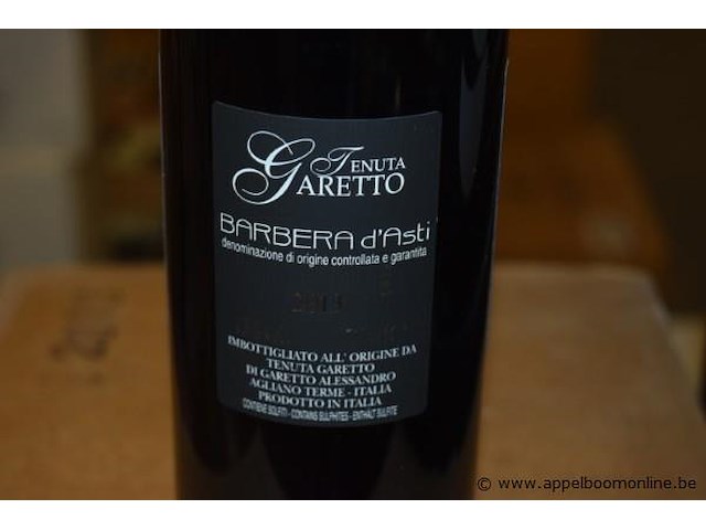 36x fles rode wijn, tenuta garetto, barbera d'asti, 2013 - afbeelding 2 van  3