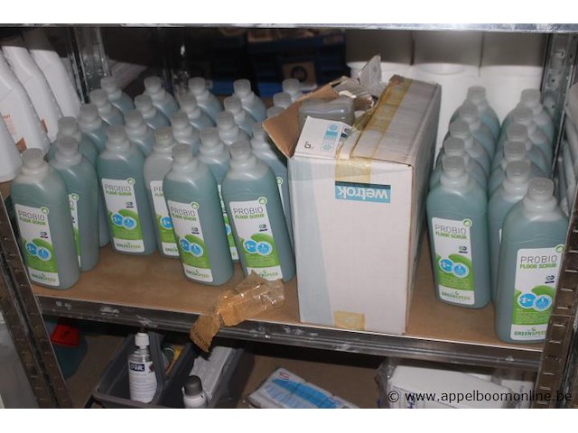 37x fles probio floor scrub, greenspeed, 1l, pak doekjes chicopee, trix coiffures, diverse schoonmaakproducten en -benodigdheden - afbeelding 3 van  4