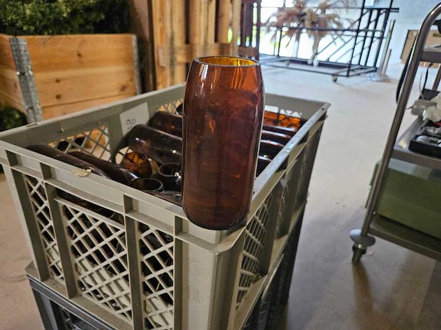 38x vaasjes bottle recup bruin 14cm h - afbeelding 1 van  3