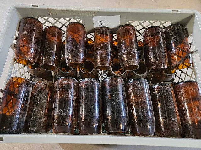38x vaasjes bottle recup bruin 14cm h - afbeelding 2 van  3