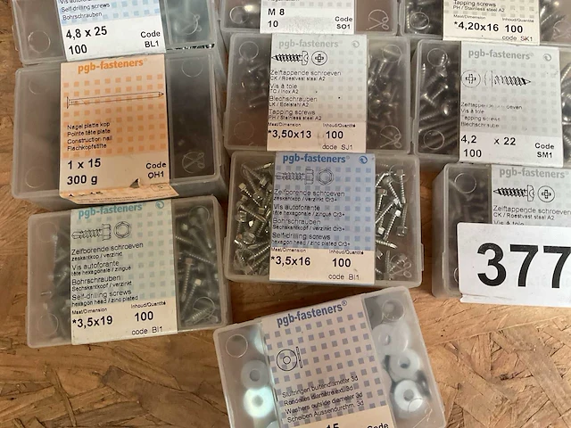 39 x doosjes zelfborende schroeven; nagels; vleugelmoeren; houtdraadbouten - afbeelding 3 van  7