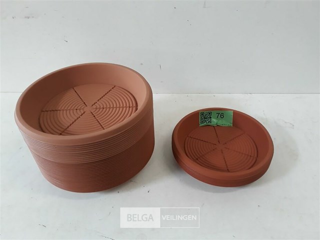 39 x onderschotel voor bloempot pvc bruin-rood - afbeelding 1 van  3