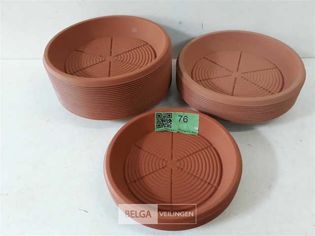 39 x onderschotel voor bloempot pvc bruin-rood - afbeelding 3 van  3