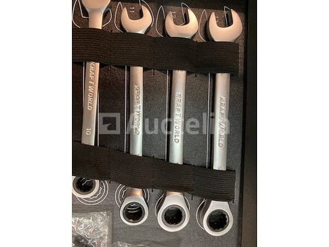 399 delige gereedschaps trolley, 22 delige ringratel-steeksleutel set 6-32mm en lange bougiesleutel set - afbeelding 6 van  12