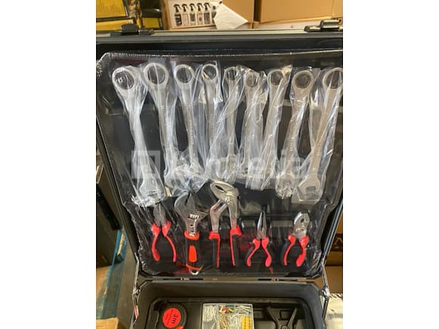 399 delige gereedschaps trolley, 22 delige ringratel-steeksleutel set 6-32mm en lange bougiesleutel set - afbeelding 1 van  12