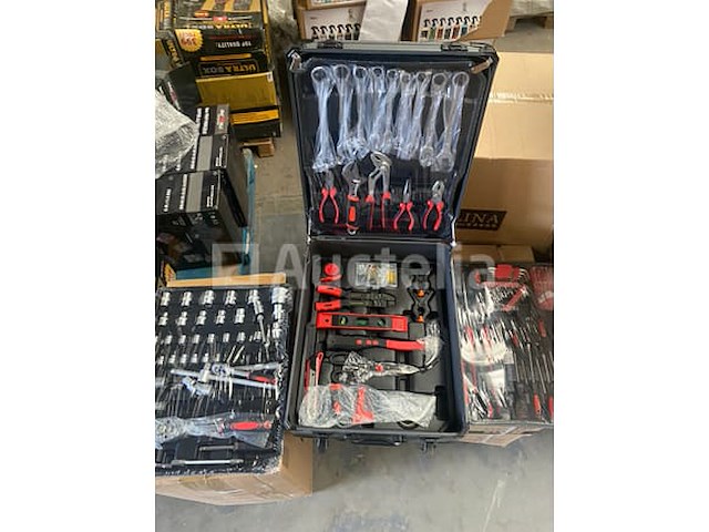 399 delige gereedschaps trolley, 22 delige ringratel-steeksleutel set 6-32mm en lange bougiesleutel set - afbeelding 7 van  12