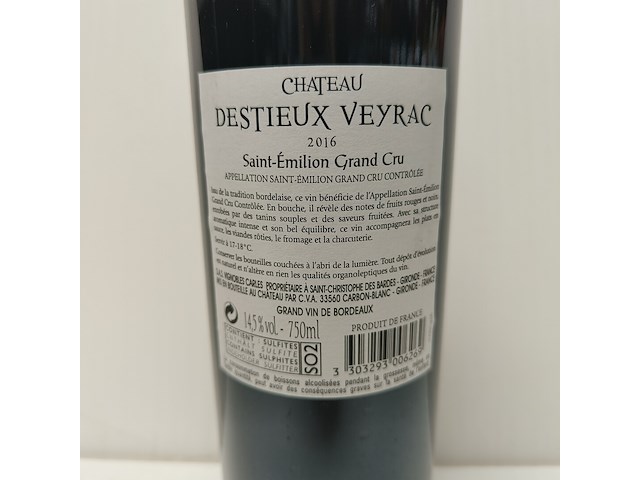 3x 75cl château destieux veyrac - afbeelding 2 van  2