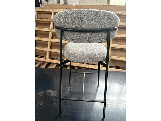 3x barstoel grijs bouclé - afbeelding 1 van  3