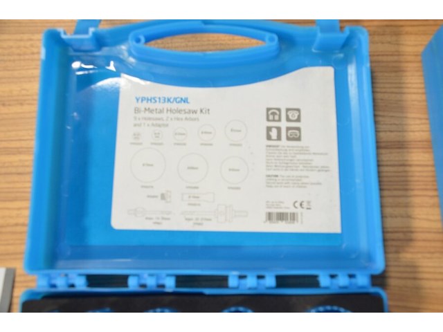 3x bi-metal holesaw kit yphs13k/gnl, 12 piece kit - afbeelding 5 van  5