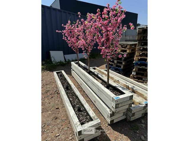 3x bloembak met kunstbomen l250 cm - afbeelding 1 van  3