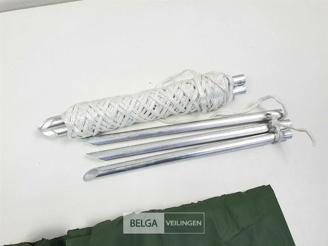 (3x) brits leger ipk tarp/grondzeil legergroen met bevestigingsmateriaal - afbeelding 4 van  5