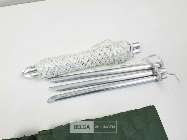 (3x) brits leger ipk tarp/grondzeil legergroen met bevestigingsmateriaal - afbeelding 4 van  5
