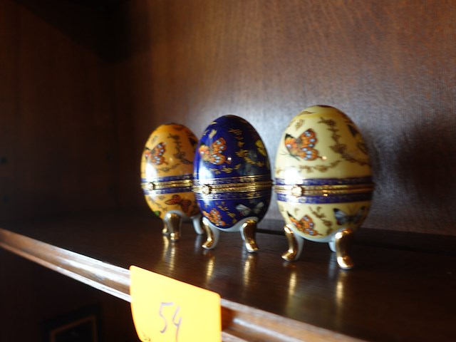 3x decoratief porseleinen eitje - afbeelding 3 van  4