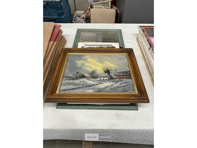 3x div schilderij + 1x spiegel - afbeelding 2 van  2